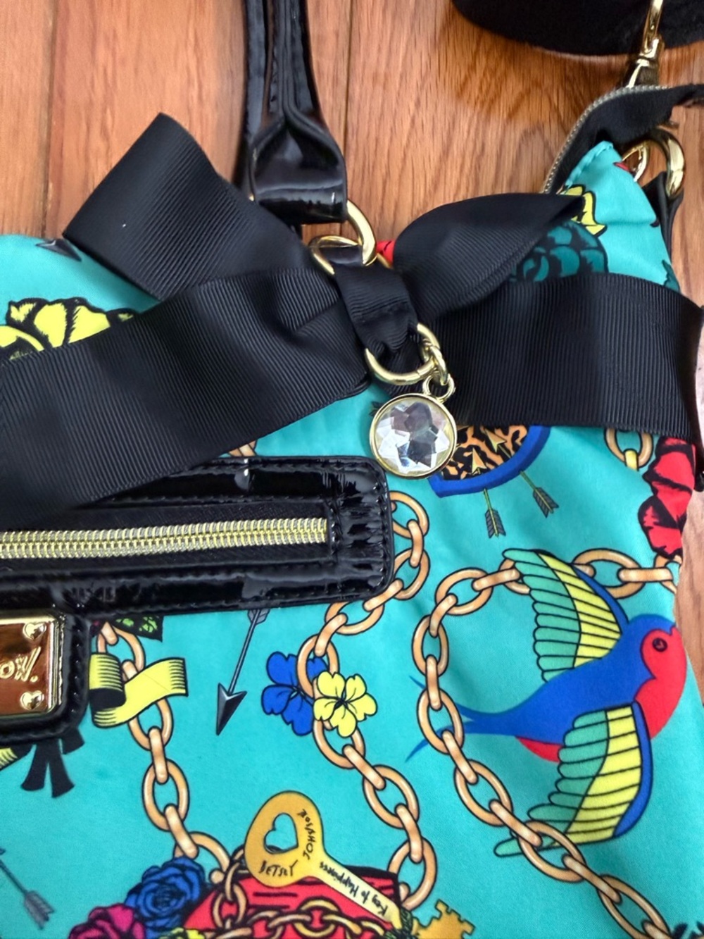 Betsey Johnson Tattoo/Floral Print Purse - Picture 4 of 8